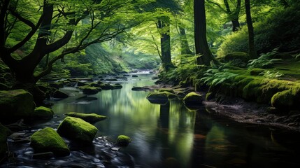 Obraz premium reflective running water