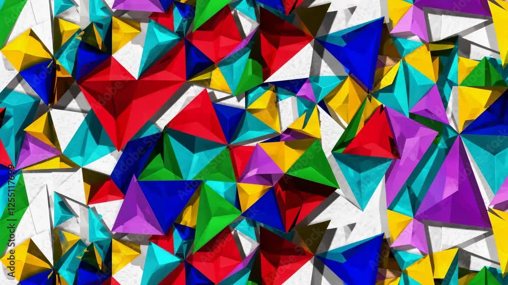 Aufkleber shiny colorful crystal or glass triangular shapes are forming a vibrant and festive abstract backgro