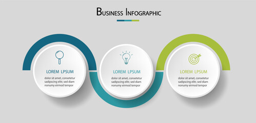 Business data 3 steps timeline infographic with icons designed for abstract background. Presentation chart Vector. Template diagram, process technology digital, design for workflow layout.