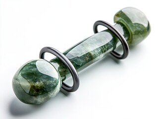 Elevated Jade Yoni Wand with Rings for Holistic Wellness and Self-Care