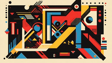 Abstract geometric shapes composition (21)