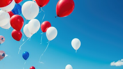 Obraz premium festive red white and blue balloons