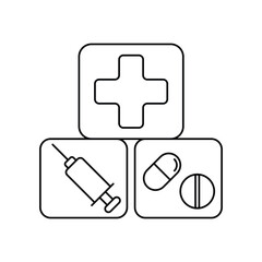 health lineal icon with white background vector stock illustration
