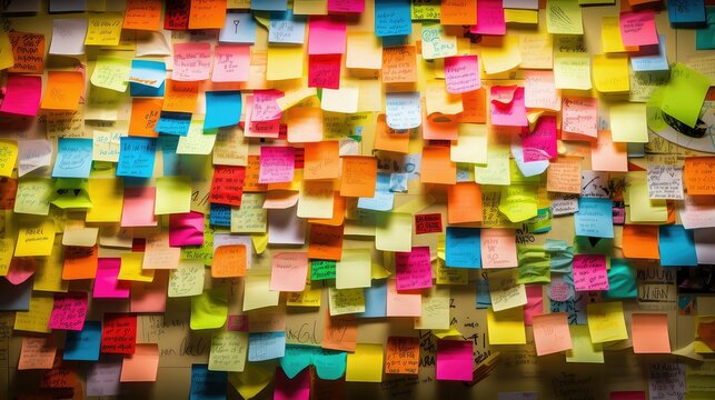 drawings post its wall