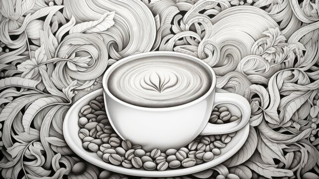decorative coffee coloring book