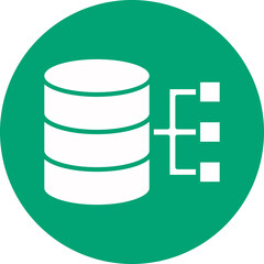 Database glyph circle icon