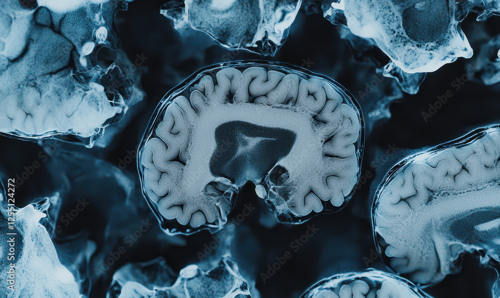 Poster exploring the intricate structures of neuronal cells in stunning microscopic detail through advanced