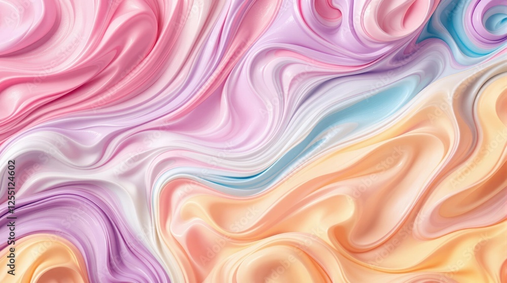Poster colorful swirling abstract background with pastel waves and textured patterns