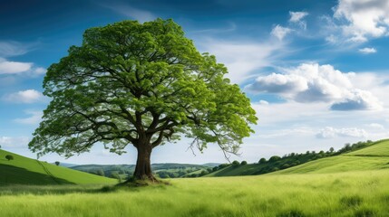 solitary green tree background