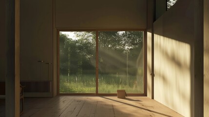Sunlit Serenity: A Minimalist Interior Design with Nature's Embrace