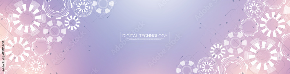 Aufkleber Digital tech motherboard texture design. Software coding. Technology electronic motherboard texture. Engineering and communication concept for header, web banner, website, presentation.