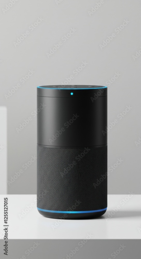Poster modern smart speaker with voice control on minimalistic surface