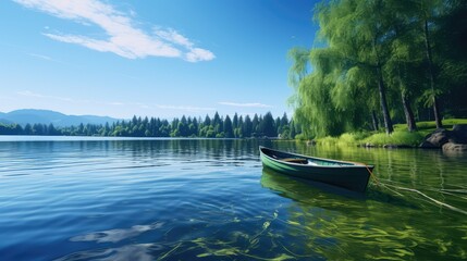 Obraz premium lake boat on water