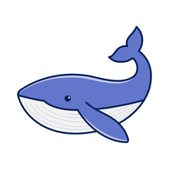 Blue whale cartoon illustration