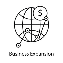 Business Expansion Icon – Map with Multiple Pins, Representing New Market Opportunities
