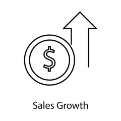 Sales Growth Icon – Upward Arrow with a Dollar Sign, Representing Revenue Increase