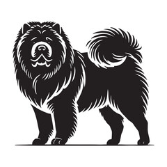 Professional Chow Chow silhouette for creative projects - Chow Chow illustration - minimal Chow Chow vector - dog silhouette
