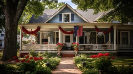 decorated patriotic house