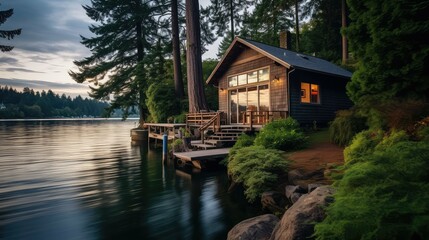 Obraz premium cozy puget sound house