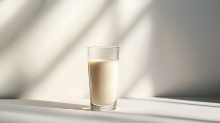 A glass of milk isolated on a white background