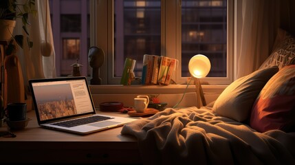 Fototapeta premium comfort laptop house