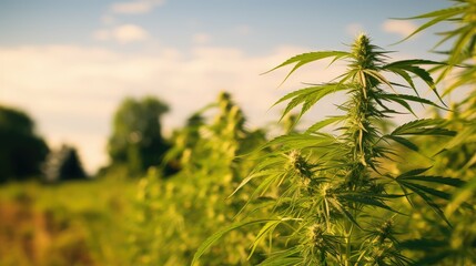 Obraz premium fiber hemp plant