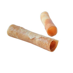 Crispy Thong Muan or Crispy coconut roll dessert is a kind of Thai sweetmeat.