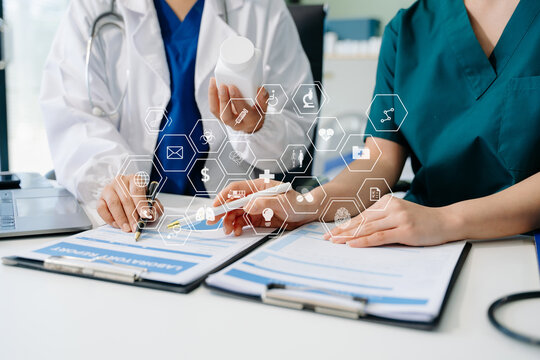 Meeting team of doctor and medical staff Consultation about the treatment of heart disease