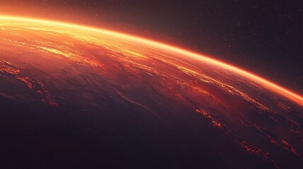 Glowing Orb of Fiery Orange and Red Chromosphere with Intricate Surface Details