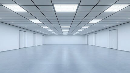 Fototapeta premium Blurry White Empty Room or Corridor with Light at End Wall Ideal as a Background or Backdrop for