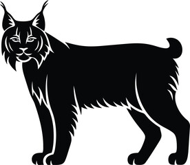 Modern and stylish bobcat animals silhouette vector illustration, bobcat animals isolated vector icon design