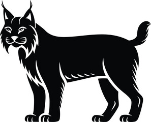 Modern and stylish bobcat animals silhouette vector illustration, bobcat animals isolated vector icon design
