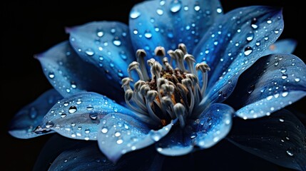 elegant blue flower invitation