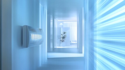 Modern Minimalist Interior Design with Air Conditioning Unit