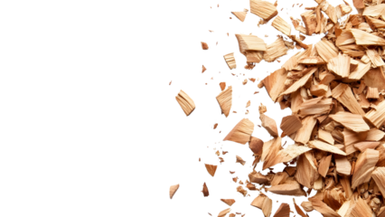 Separated wood chips Isolated on a white background
