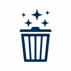Minimalist Trash Bin Icon with Smooth Vector Design