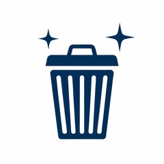 Minimalist Trash Bin Icon with Smooth Vector Design