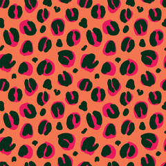 Modern abstract animal leopard stained print texture design. Hand drawn vector illustration background for wallpaper, textille design.