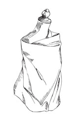 Clothing stand vector illustration. Sewing clothes mannequin drawing.
