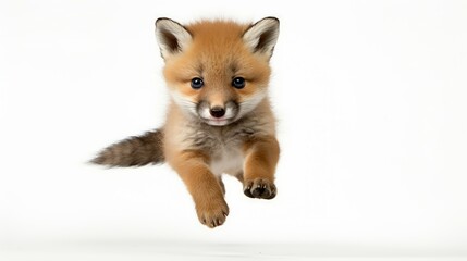 Obraz premium playful fox white background