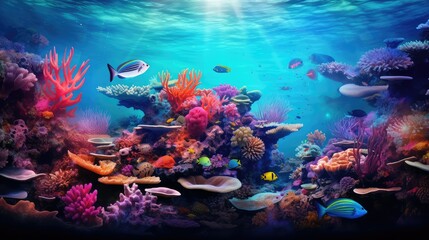 Naklejka premium reef under water light