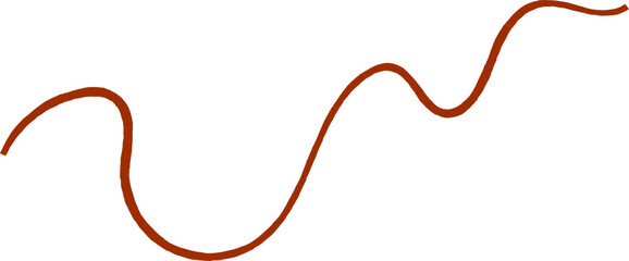 Wavy line with curvy abstract squiggles. Hand-drawn wiggle design. 
