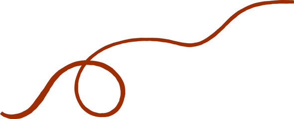 Wavy line with curvy abstract squiggles. Hand-drawn wiggle design.  © Marina Zlochin