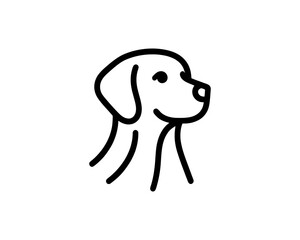 Minimal Line Art Dog Outline Logo Design Icon Symbol Vector Template