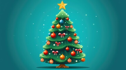 Obraz premium elegant christmas tree clip art