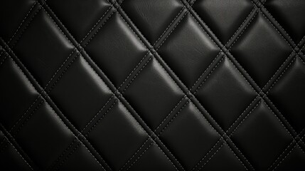 Naklejka premium stitching black leather background