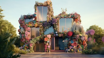 Fototapeta premium nature pixel house