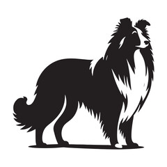 Refined Collie silhouette for high-end design applications - Collie illustration - minimal Collie vector - dog silhouette
