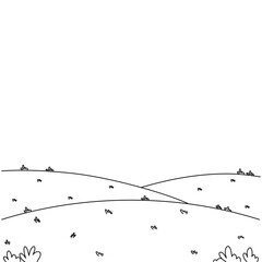 coloring Hill landscape illustration