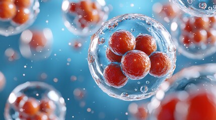 Colorful Microorganisms in Transparent Spheres with Soft Background